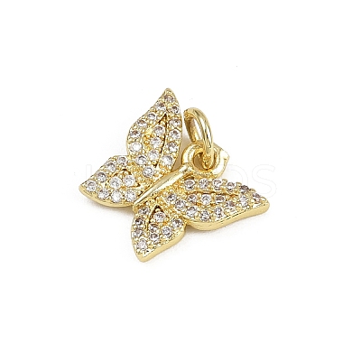 Brass Micro Pave Cubic Zirconia Charms KK-D409-37G-A-1