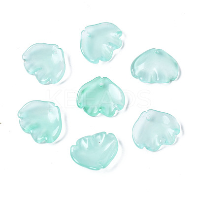 Transparent Spray Painted Glass Pendants GGLA-S054-014E-02-1