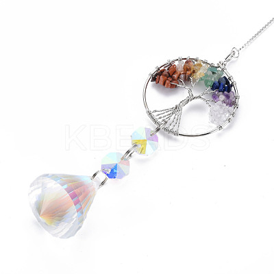 Natural Mixed Gemstone Big Pendants G-N333-009D-1