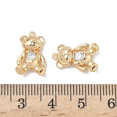 Brass Micro Pave Clear Cubic Zirconia Pendants KK-L254-08G-1