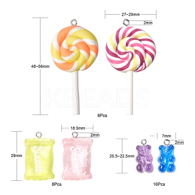32Pcs Mixed Candy Pendant Kit for DIY Jewelry Making DIY-FS0001-97-1