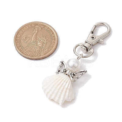 Angel Spiral Shell Pendant Decooration HJEW-JM01964-03-1