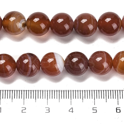 Natural Striped Agate/Banded Agate Beads Strands G-B079-A05-03B-1