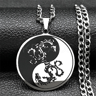 201 Stainless Steel Pendant Necklaces LS-NJEW-C066-07P-1