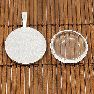 25mm Transparent Clear Domed Glass Cabochon Cover for Photo Pendant Making TIBEP-X0008-FF-1