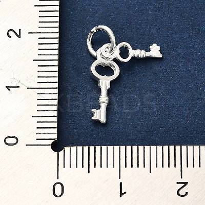 S925 Sterling Silver Double Keys Charms STER-K183-02B-S-1