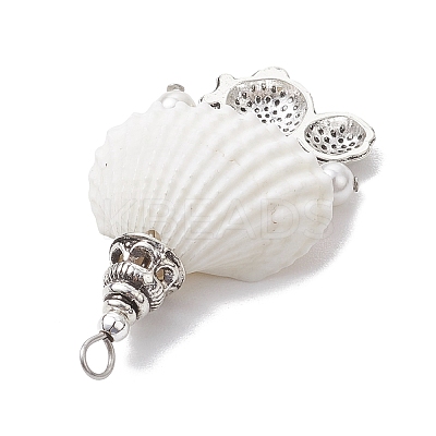 4Pcs 4 Styles Natural Spiral Shell Big Pendants PALLOY-JF03143-1