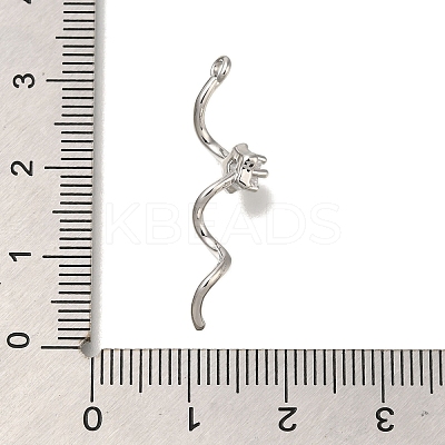 Brass Micro Pave Clear Cubic Zirconia Pendants KK-M301-13P-1