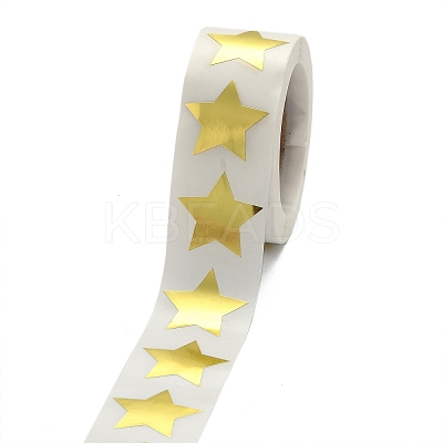 Metallic Foil Star Shape Paper Sticker Labels DIY-E023-03-1