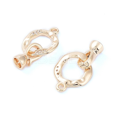Rack Plating Brass Fold Over Clasps KK-A183-68G-1