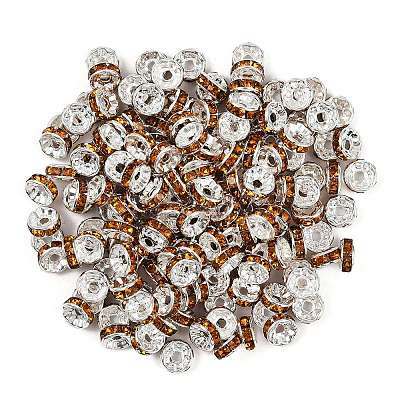 Brass Rhinestone Spacer Beads X-RB-A014-Z8mm-17S-1