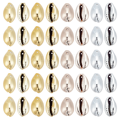 20Pcs 2 Colors UV Plated Freshwater Shell Pendants SHEL-HY0001-07-1