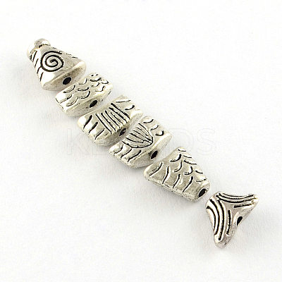 Fish Tibetan Style Alloy Combine Beads PALLOY-39315-AS-RS-1