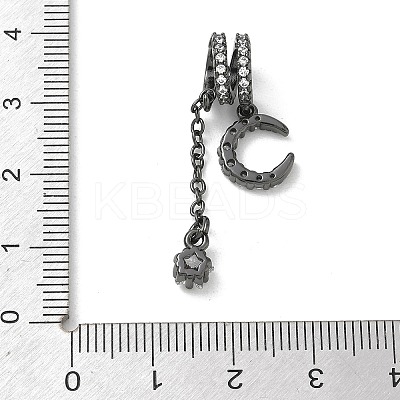 Brass Micro Pave Clear Cubic Zirconia Pendants CU-CBA9FFD-02B-1