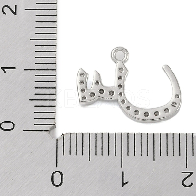 Rack Plating Brass Micro Pave Clear Cubic Zirconia Pendants KK-A224-03E-P-1