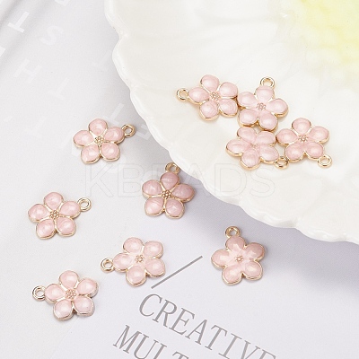 Light Gold Plated Alloy Enamel Pendants X-ENAM-R136-17A-1