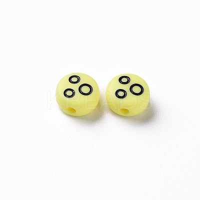 Opaque Champagne Yellow Acrylic Beads X-MACR-N008-42-C10-1