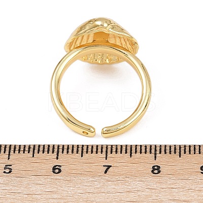 Ocean Theme Brass Cuff Rings RJEW-C135-01G-07-1