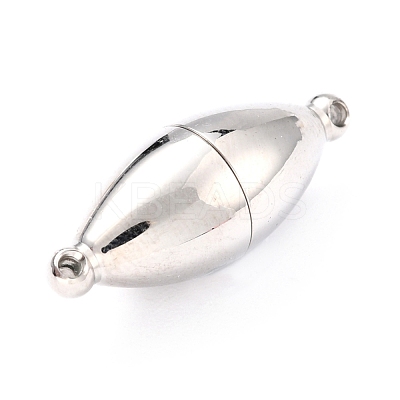 Tarnish Resistant 304 Stainless Steel Magnetic Clasps with Loops STAS-M290-06B-P-1