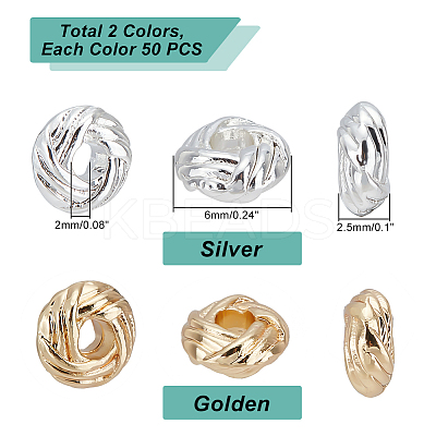 100Pcs 2 Colors Alloy Beads FIND-PH0008-58-1