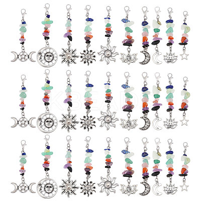 30Pcs 3Style Alloy Pendant Decoration HJEW-CA00049-1