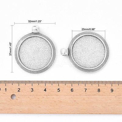 Tibetan Style Alloy Pendant Cabochon Settings TIBEP-N003-71AS-1