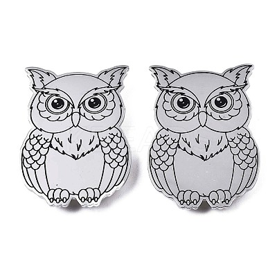 201 Stainless Steel Owl Lapel Pin JEWB-N007-120P-1