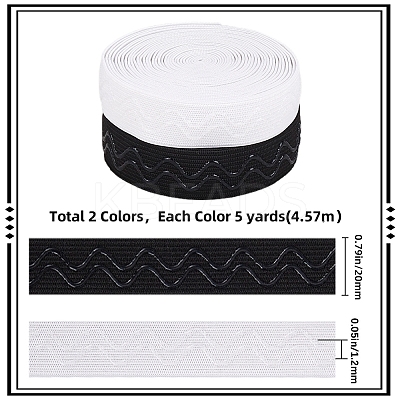 10 Yards 2 Colors Non-slip Transparent Silicone Polyester Elastic Band OCOR-GF0004-15A-1