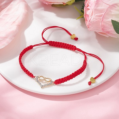 Alloy Rhinestone Heart with Infinity Link Bracelet BJEW-JB10003-1