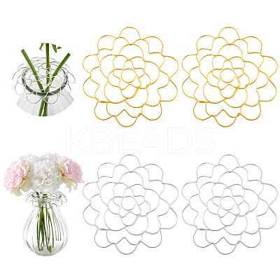 4Pcs 2 Colors Stainless Steel Flower Arrangement Insert Lids FIND-GA0003-95-1