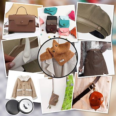 30Pcs Imitation Leather Snap Bottons BUTT-NB0001-90E-1