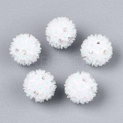 Handmade Polymer Clay Rhinestone with Resin Daisy Flower CLAY-T022-02D-1