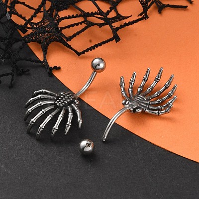 Spider 316 Surgical Stainless Steel Belly Button Rings EJEW-G416-06AS-1