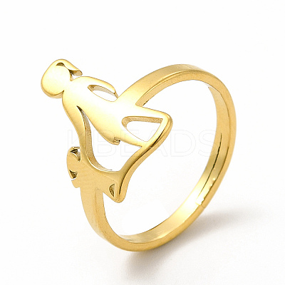 Ion Plating(IP) 304 Stainless Steel Mother and Daughter Adjustable Ring for Mother's Day RJEW-B027-09G-1