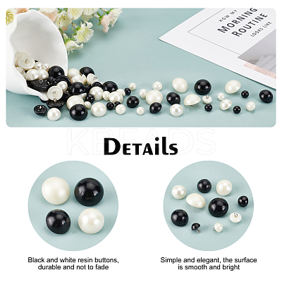 100Pcs 10 Style 1-Hole Plastic Buttons BUTT-PH0001-12-1