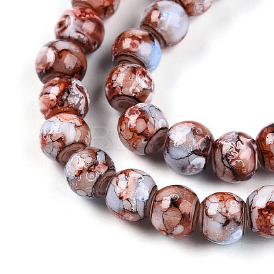 Baking Paint Glass Beads Strands X-DGLA-N003-6mm-A03-1