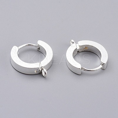 201 Stainless Steel Huggie Hoop Earrings Findings X-STAS-A167-01A-S-1