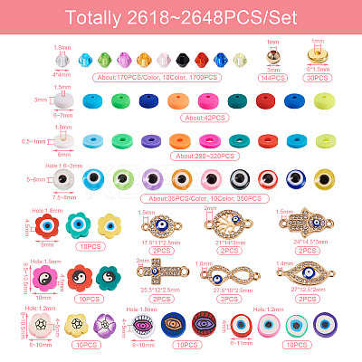 DIY Evil Eye Jewelry Making Finding Kit DIY-TA0003-71-1