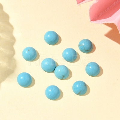 Craft Findings Dyed Synthetic Turquoise Gemstone Flat Back Dome Cabochons TURQ-S266-6mm-01-1