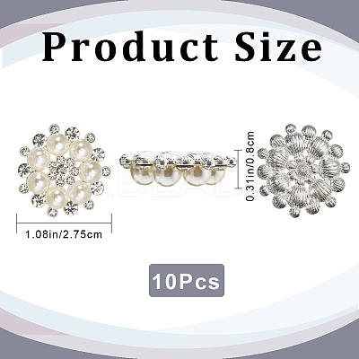 10Pcs Flower Sew on Rhinestone FIND-GF0004-93S-1