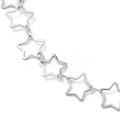 Non-Tarnish 304 Stainless Steel Star Link Chain Anklets for Men Women STAS-B039-14P-1
