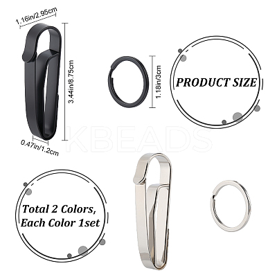 2 Sets 2 Colors Belt Loop Keychain Chip KEYC-CP0001-23-1