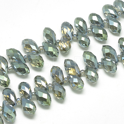 Electroplate Glass Beads Strands EGLA-S142-6x12mm-M-1