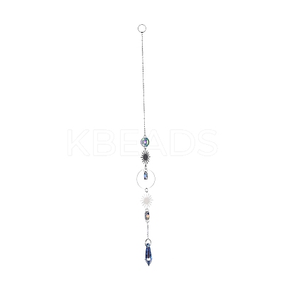 AB Color Plated Crystal Bullet Big Pendant Decorations HJEW-G019-03C-1