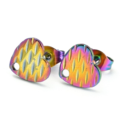 Ion Plating(IP) 304 Stainless Steel Stud Earring Findings EJEW-O104-03MC-1