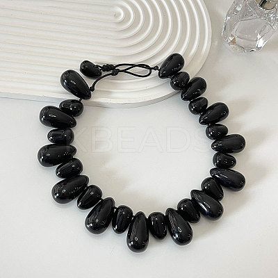 Resin Teardrop Beaded Necklaces for Women FS-WG19753-06-1