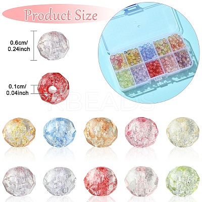 540Pcs 9 Colors Transparent Glass Beads GLAA-YW0004-01-1