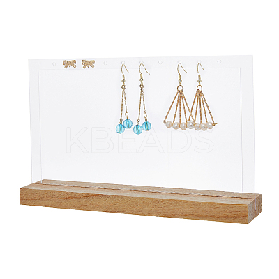 1 Set 10-Hole Vertical Transparent Acrylic Earring Display Stands ODIS-FH0001-16-1