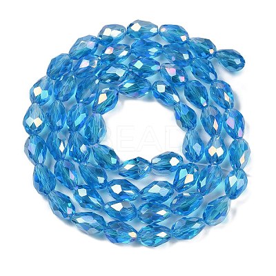 Transparent Electroplate Glass Beads Strands LS-EGLA-N013-T8mm-B17-1