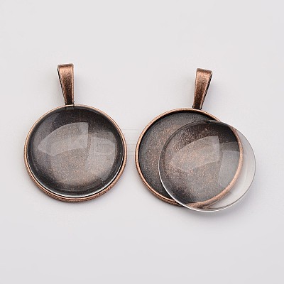 Bubble Locket Alloy Pendant Cabochon Bezel Settings DIY-X0268-04R-LF-1